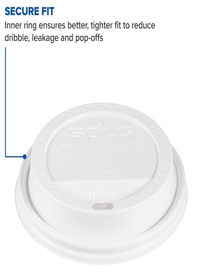 SOLO TLP316-0007 White Traveler Lid for SSP and Bare Paper Hot Cup - 2 Packs of 100 (200 Lids Total) - Image 4