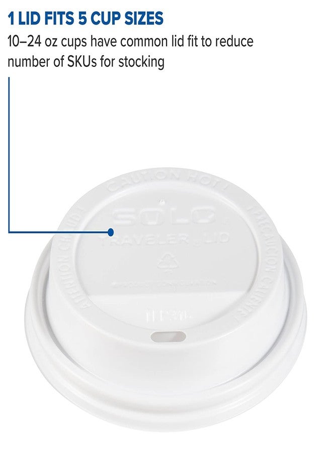 SOLO TLP316-0007 White Traveler Lid for SSP and Bare Paper Hot Cup - 2 Packs of 100 (200 Lids Total) - Image 3