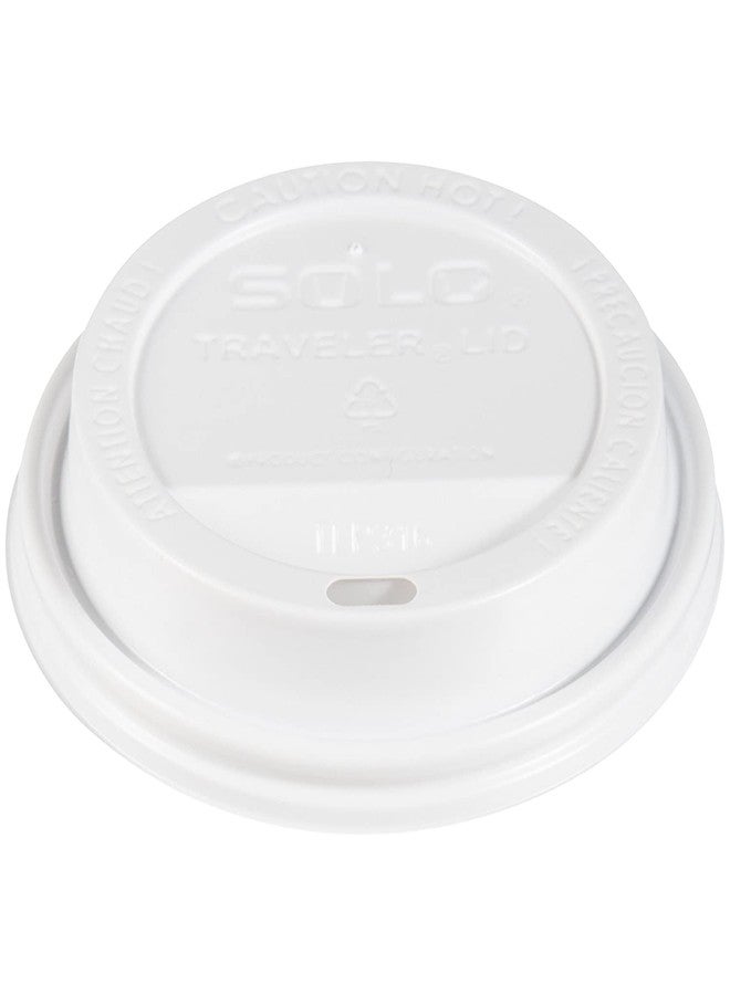 SOLO TLP316-0007 White Traveler Lid for SSP and Bare Paper Hot Cup - 2 Packs of 100 (200 Lids Total) - Image 1