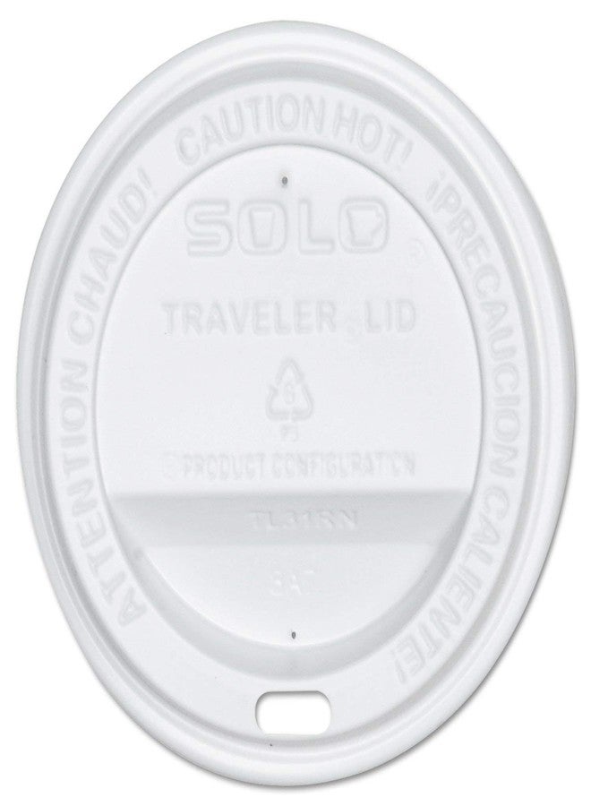 SOLO TLP316-0007 White Traveler Lid for SSP and Bare Paper Hot Cup - 2 Packs of 100 (200 Lids Total) - Image 2