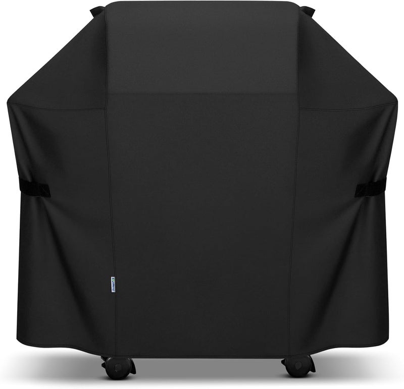 SunPatio 7106 Grill Cover, Outdoor Waterproof Barbecue Cover for Weber Spirit 220 and 300 Series Grills, Heavy Duty FadeStop Gas BBQ Cover, Compared to Weber 7106, 52" W x 26" D x 43" H, Black - Image 1