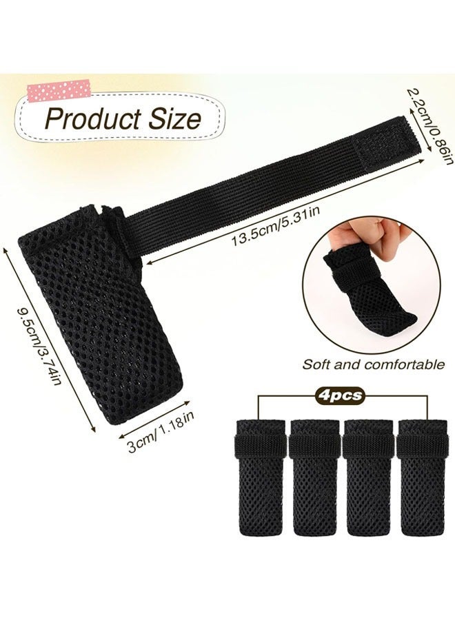 ZVEV Cat Boots, 4 Packs cat claw covers, Black Anti Scratch Cat Mittens, Breathable Mesh Cat Foot Covers, Adjustable Cat Claw Protectors for Indoor Cats Pet Bathing Cutting Nails - Image 4