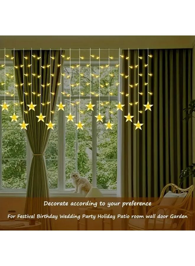 1pc Warm White USB Powered Hanging Crystal Fairy String Light 160LED 8 Modes - Image 2