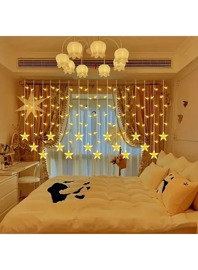 1pc Warm White USB Powered Hanging Crystal Fairy String Light 160LED 8 Modes - Image 1