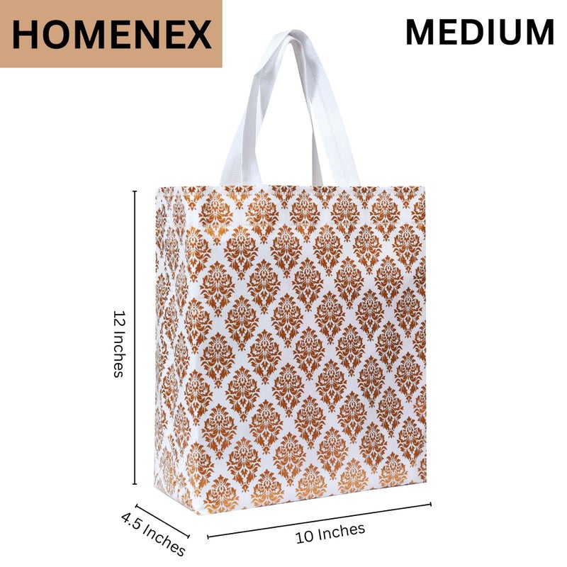HOMENEX Glossy Metallic Laminated Reusable Eco-Friendly Return Gift Bags | Designer Bags for Wedding Gifts, Shagun, Traditional Gifting (WPB) (Pack Of 30, Medium) - Image 2