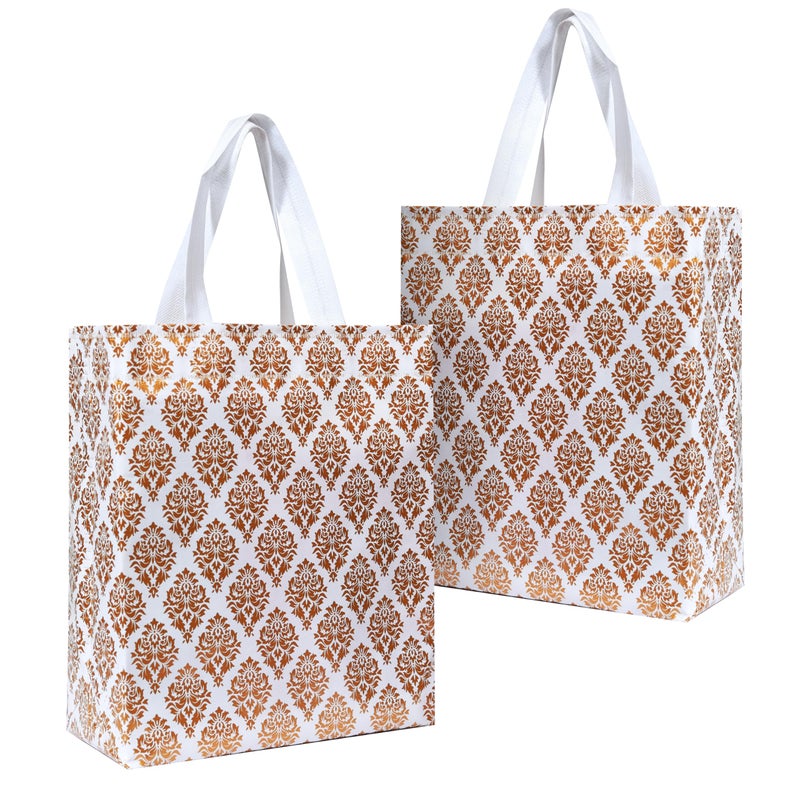HOMENEX Glossy Metallic Laminated Reusable Eco-Friendly Return Gift Bags | Designer Bags for Wedding Gifts, Shagun, Traditional Gifting (WPB) (Pack Of 30, Medium) - Image 1