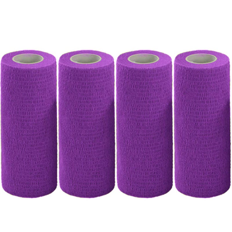 MaoTopCom Vet Wrap Tape Bulk 6 Inch Self-Adhesive Cohesive Bandage Wraps Wide Bandages for Horses Dogs Cats Animals Pets, Purple, 4 Rolls - Image 3