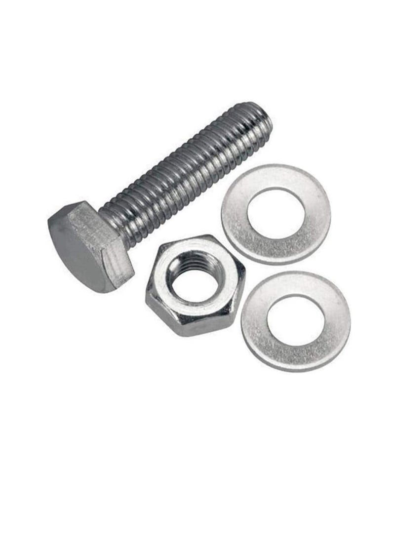 Generic 12 pcs Hex Head Screw Bolts Nuts & Washers Fully Thread GI Plain Finish Bolt Set. (8, 70MM)  - Image 2