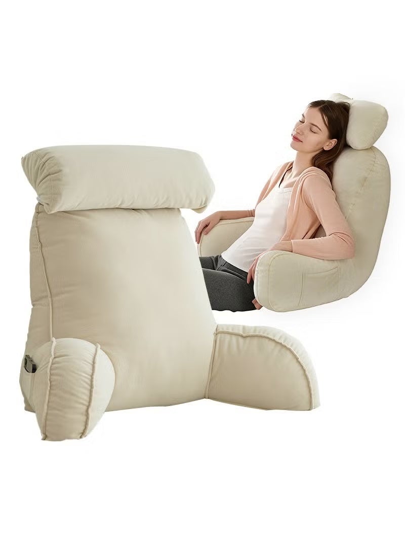 RUIYADA Ergonomic Extra Large Memory Foam Reading Pillow, Pillow Backrest, Lumbar Pillow, Neck Support pillow, Seat Cushion, Bed Rest Pillow, Lounge Cushion, Back Support Pillow with Arms, Washable Cover - Image 1