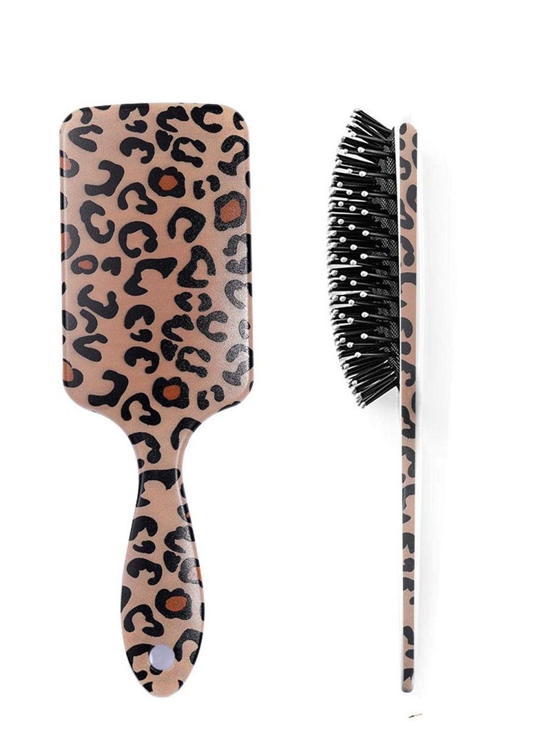 Y&D Leopard Print Hair Brushes, Detangling Brush Anti Static Massage Comb For All Types Wavy/Curly/Thick/Long/Short/Wet And Dry  - Image 1