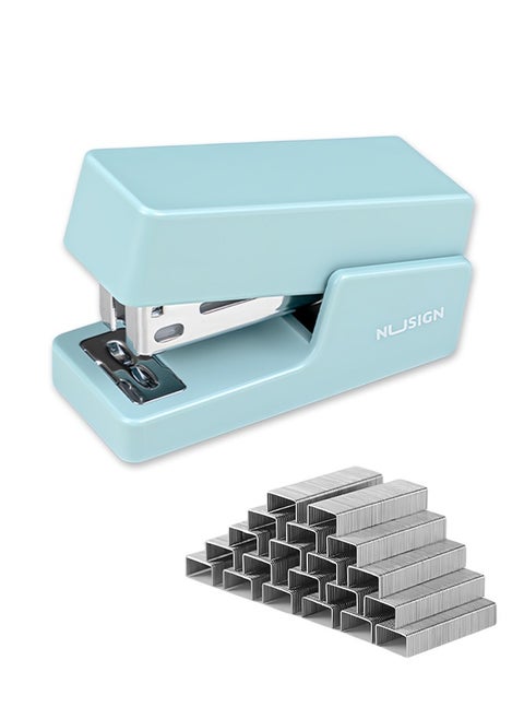 Mini Stapler with 830 Standard Staples, 16 Sheet Capacity Manual Stapler Desktop Stapler Children's Stapler for Student, Office, Blue