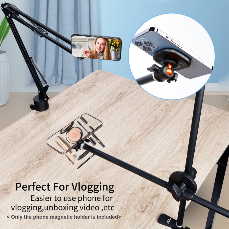 في ار اي جي حامل الهاتف المغناطيسي المحمول VRIG MG-01، حامل هاتف، حامل ترايبود للهاتف بخيط 1/4 إنش، بديل سريع التحرير المغناطيسي للهاتف، متوافق مع iPhone 12/13/14 والمزيد - Image 2