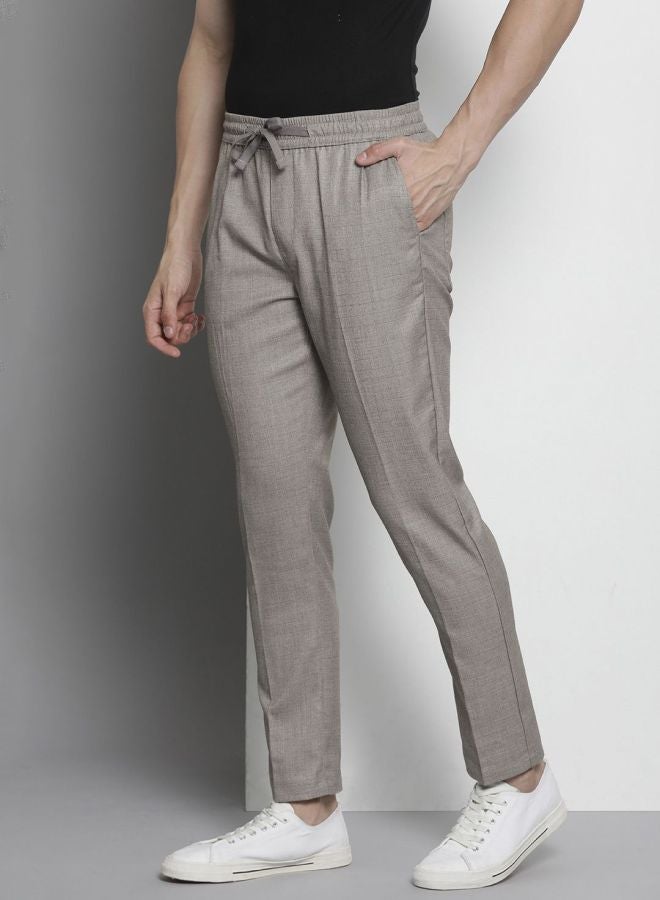 The Indian Garage Co Men Regular Fit Self Design Mid-Rise Stretchable Jogger Trousers  - Image 2
