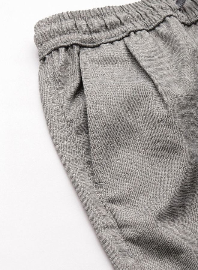 The Indian Garage Co Men Regular Fit Self Design Mid-Rise Stretchable Jogger Trousers  - Image 3