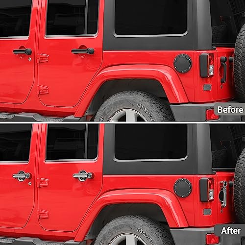 Hoolcar Exterior Door Handle Cover Tailgate Handle Cover Recess Guard Compatible with 20072017 Jeep Wrangler JK JKU Sports Sahara Freedom Rubicon Unlimited Chrome 15PCs - Image 3