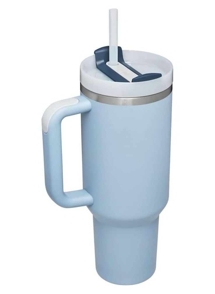 Stanley Quencher H2.0 FlowState Stainless Steel Vacuum Insulated Tumbler with Lid and Straw for Water, Iced Tea or Coffee, Smoothie and More, 40Ounce, Size 32cm15cm10cm, Blue - Image 4