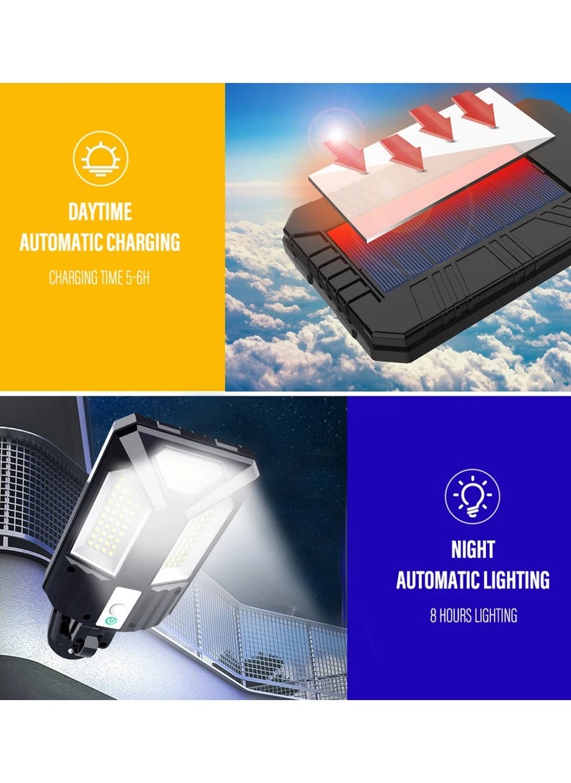 Carebao - Solar Lights Outdoor Waterproof Solar Street Light - Motion Sensor LED Garden Wall Lights IP65 Waterproof Outdoor Solar Powered Lights - Solar Light With Remote Control For Front Door, Yard, Garage - Image 1