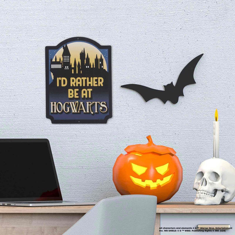 Open Road Brands Harry Potter I'd Rather Be at Hogwarts Metal Sign - Fun Hogwarts Wall Decor for Bedroom or Movie Room - Image 5