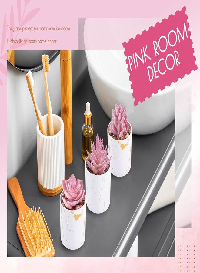 Der Rose 6 Packs Fake Plants Artificial Succulent Plants Office Desk Accessories for Bathroom Home Room Aesthetic Decor - Image 4