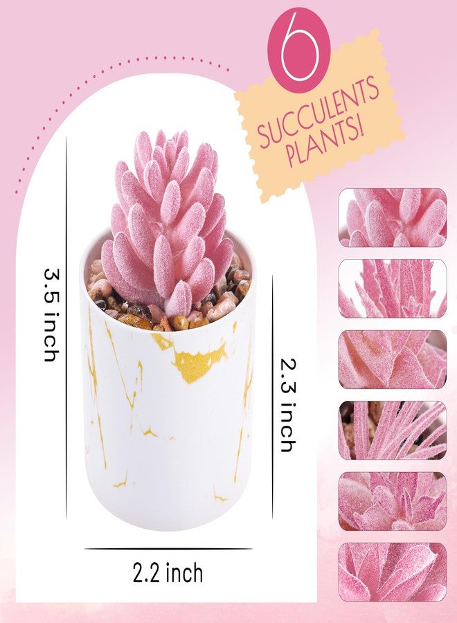 Der Rose 6 Packs Fake Plants Artificial Succulent Plants Office Desk Accessories for Bathroom Home Room Aesthetic Decor - Image 2
