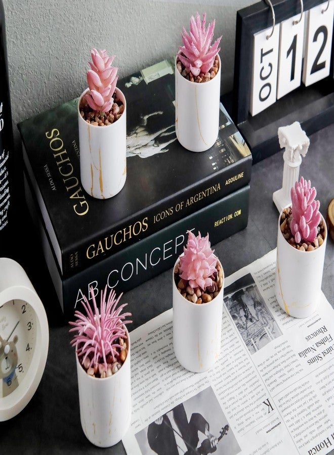 Der Rose 6 Packs Fake Plants Artificial Succulent Plants Office Desk Accessories for Bathroom Home Room Aesthetic Decor - Image 5
