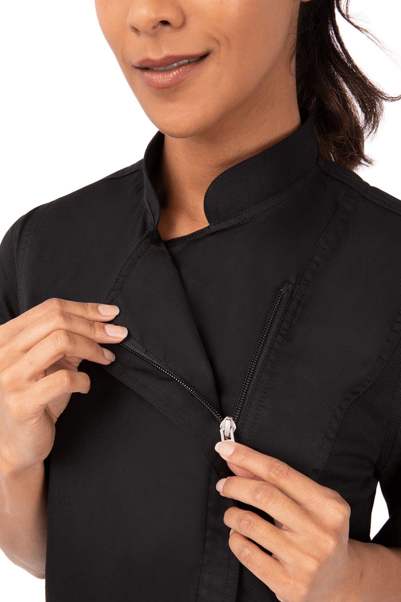 Chef Works Women's Springfield Chef Coat, Black, XX-Large - Image 4