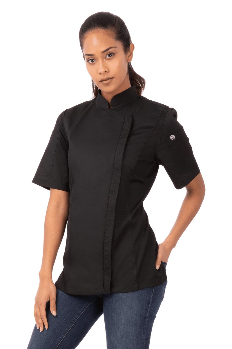 Chef Works Women's Springfield Chef Coat, Black, XX-Large - Image 1