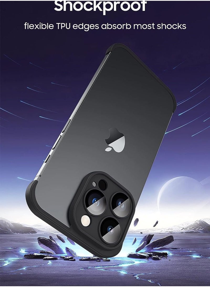 Rock Pow Frameless Case fro iphone 14 pro max with camera lens protector Slim Soft TPU Shockproof Phone Cover  - Image 5