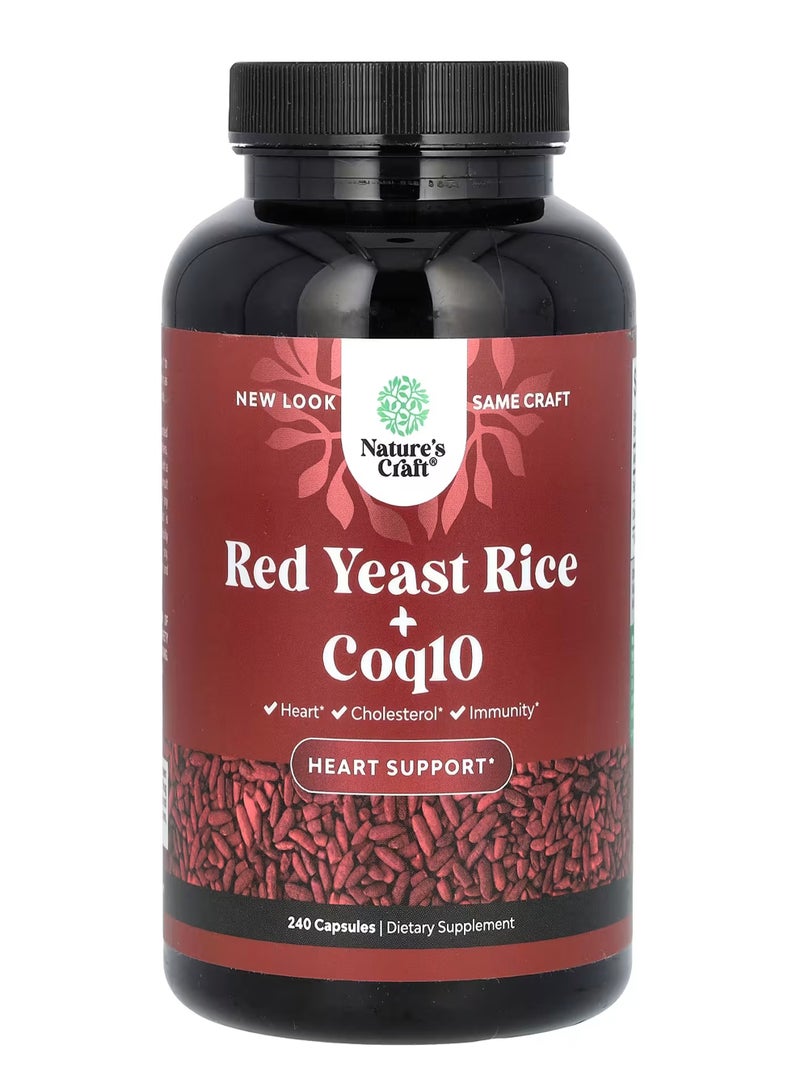 Nature's Craft أرز الخميرة الحمراء + CoQ10 ، 240 كبسولة