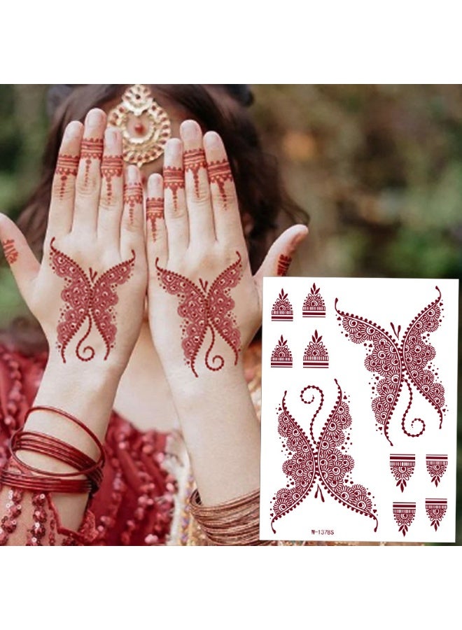 9-Piece Henna Hand Waterproof Temporary Semi-Permanent Stickers - Image 3