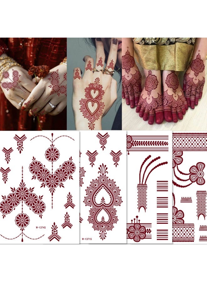 9-Piece Henna Hand Waterproof Temporary Semi-Permanent Stickers - Image 4