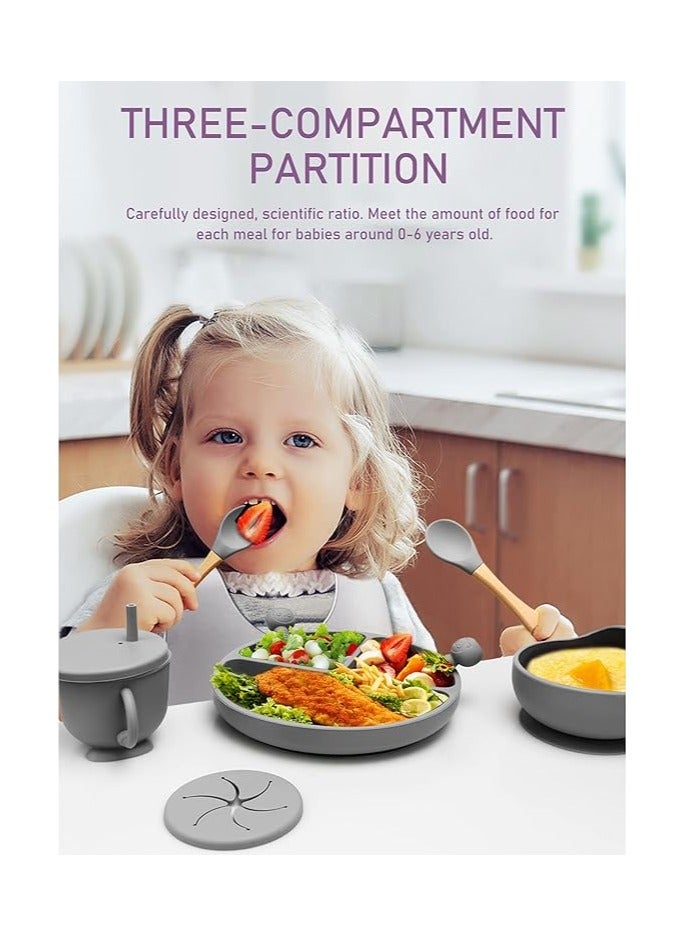 مرفا مجموعة إطعام الأطفال من 10 قطع سيليكون (أزرق) - Image 3