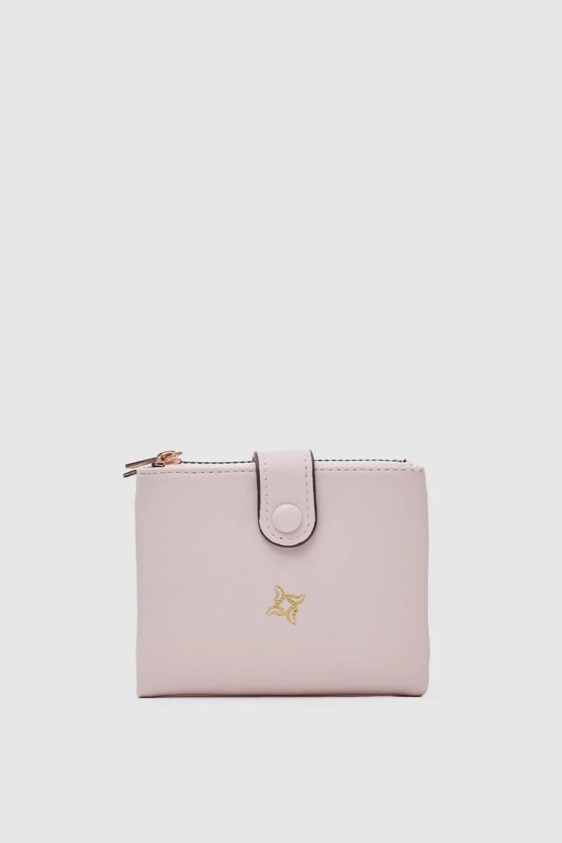 Shule Bags Soft Leather Snap Wallet Lola Cream