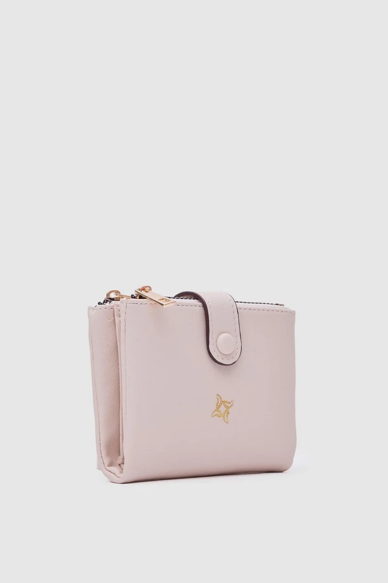 Shule Bags Soft Leather Snap Wallet Lola Cream