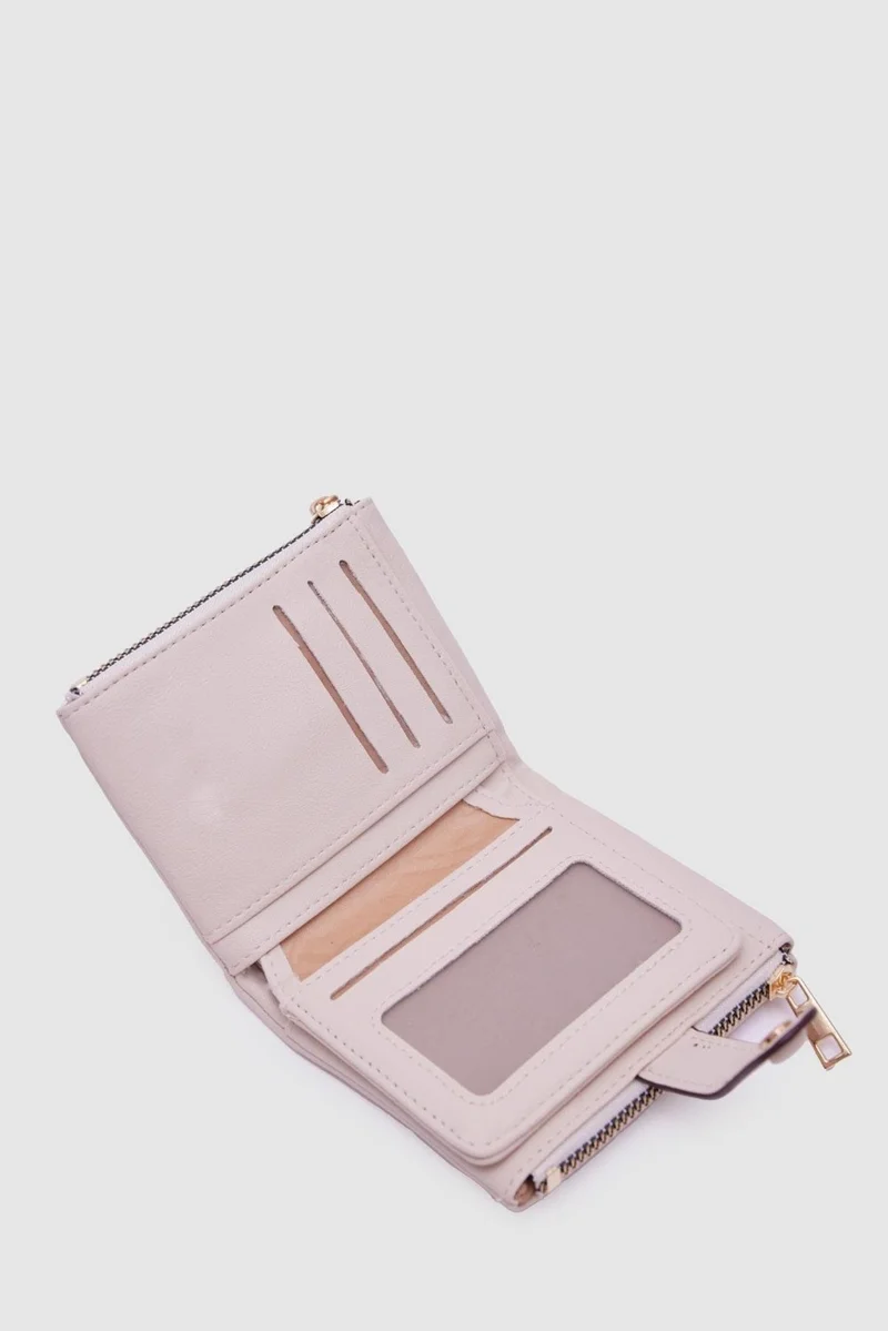 Shule Bags Soft Leather Snap Wallet Lola Cream