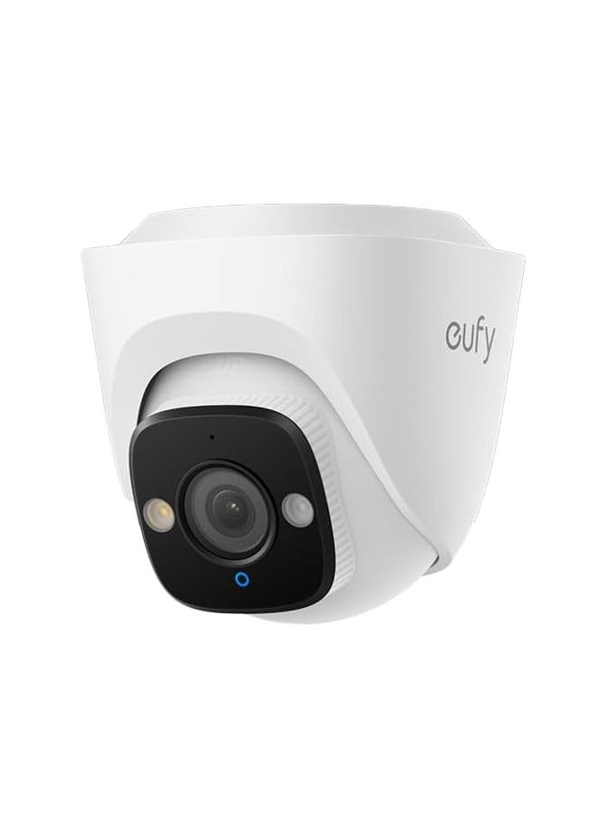 eufy Security PoE Turret CCTV Camera E41 Add-On, Wired Outdoor Surveillance, 4K UHD, 122° FOV, F1.6 Colour Night Vision, 24/7 Recording, Person/Vehicle/Pet AI Detection, Red & Blue Lights, IP67 - Image 1