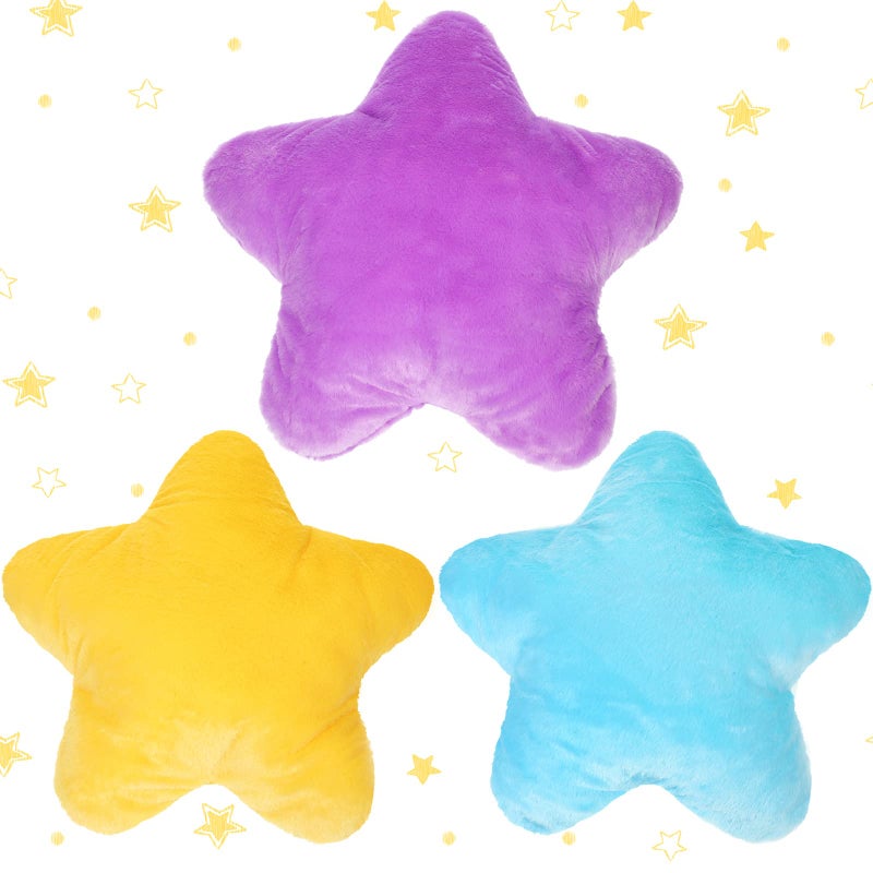 Unittype Unittype 3 Pack Star Throw Pillows1575 inch Stuffed Cushion Decorative Plush Pillow Blue Violet Yellow Star Pillow for Bedroom Room Bed 