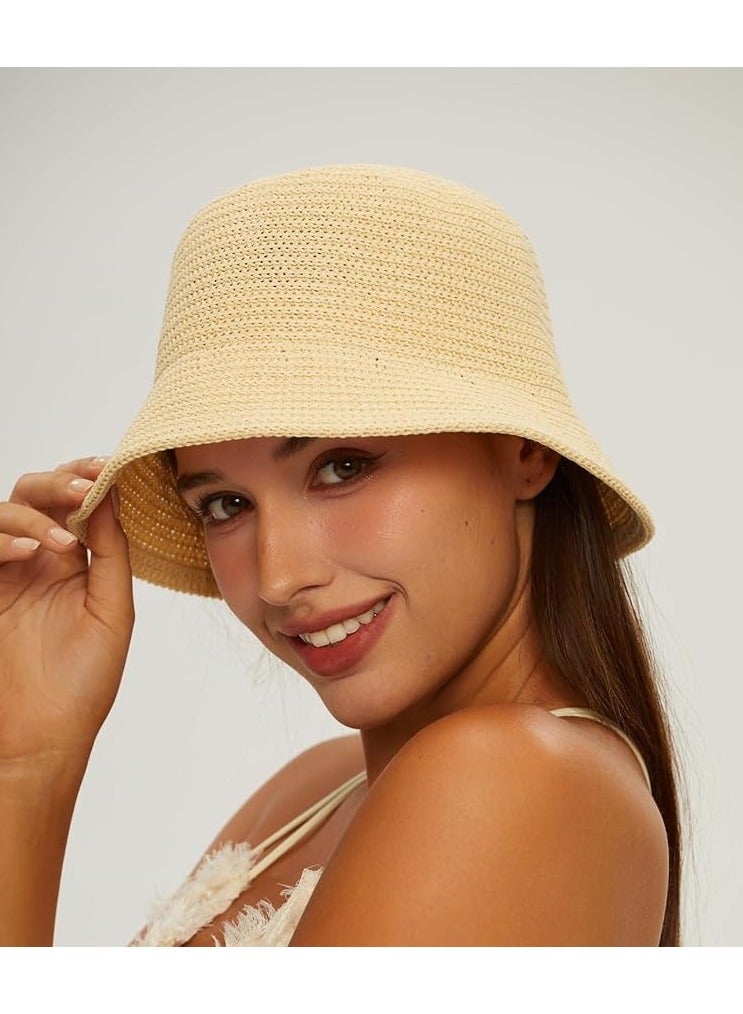 Goolsky قبعات دلو للنساء، قبعة شاطئ شمسية للنساء، قبعة دلو مصنوعة من قماش البامبو القابل للطي والتعبئة، قبعة صيد - Image 3