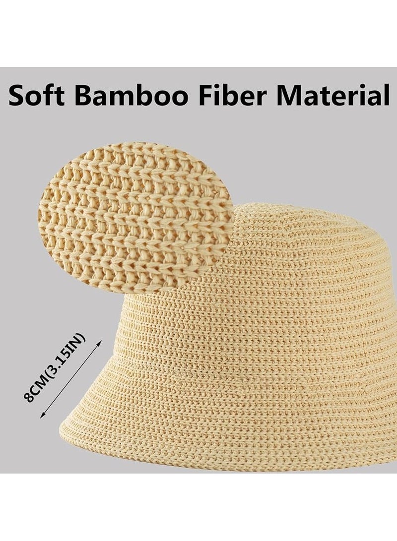 Goolsky قبعات دلو للنساء، قبعة شاطئ شمسية للنساء، قبعة دلو مصنوعة من قماش البامبو القابل للطي والتعبئة، قبعة صيد - Image 5
