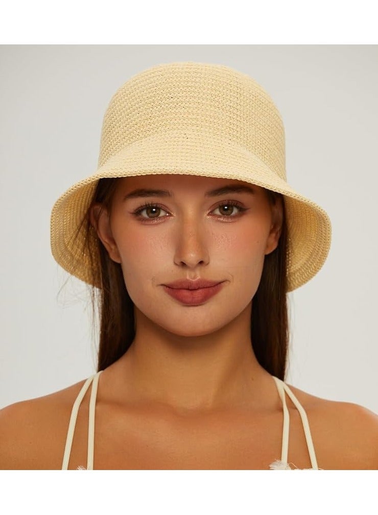 Goolsky قبعات دلو للنساء، قبعة شاطئ شمسية للنساء، قبعة دلو مصنوعة من قماش البامبو القابل للطي والتعبئة، قبعة صيد - Image 1