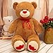 SNOWOLF Big Teddy Bear 433 inch Giant Stuffed Animal Bears with Love Heart Cute Soft Large Plush Toy for Kids Girlfriend Valentines Baby Shower Dark Brown - Image 2
