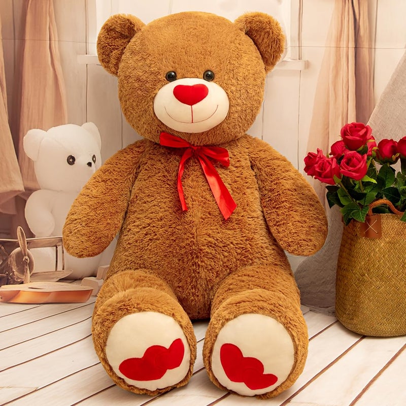 SNOWOLF Big Teddy Bear 433 inch Giant Stuffed Animal Bears with Love Heart Cute Soft Large Plush Toy for Kids Girlfriend Valentines Baby Shower Dark Brown - Image 3