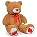 SNOWOLF Big Teddy Bear 433 inch Giant Stuffed Animal Bears with Love Heart Cute Soft Large Plush Toy for Kids Girlfriend Valentines Baby Shower Dark Brown - Image 4
