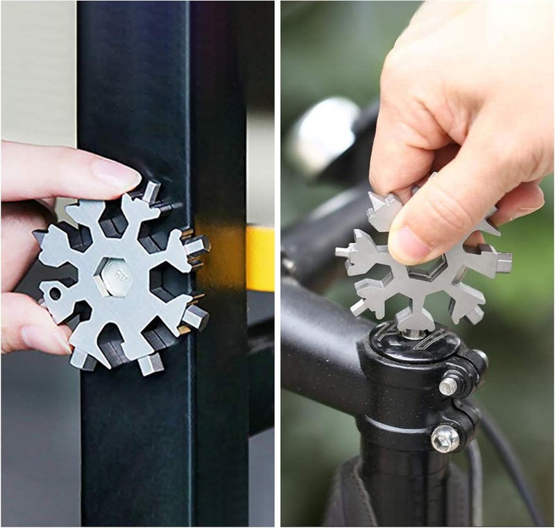 Cutiful Stocking Stuffers for Men - Snowflake 18 in 1 Multitool Christmas Gifts, 2 Pack Multi Tools for Dad from Daughter Son, Gifts for Father Husband Him (Black&Silver Orange Box) - Image 5