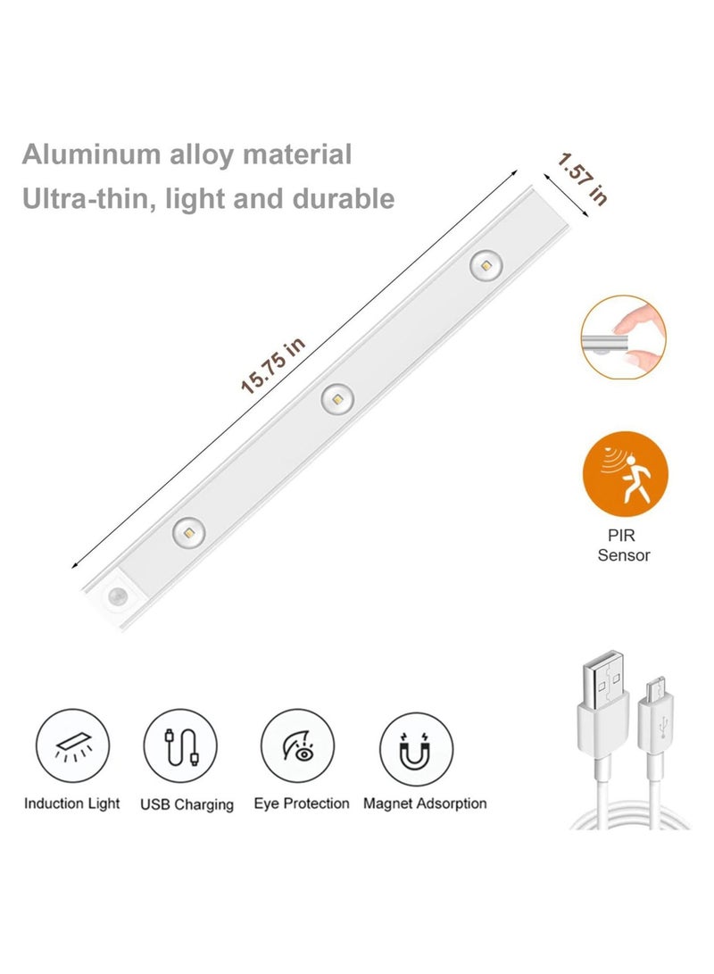 Upgrade 3-Color Dimmable LED Motion Sensor Under Cabinet Light, Rechargeable Magnetic Wireless Under Counter Lighting for Kitchen Bedroom Closet Cupboard Wardrobe Stairs Corridor  - Image 5