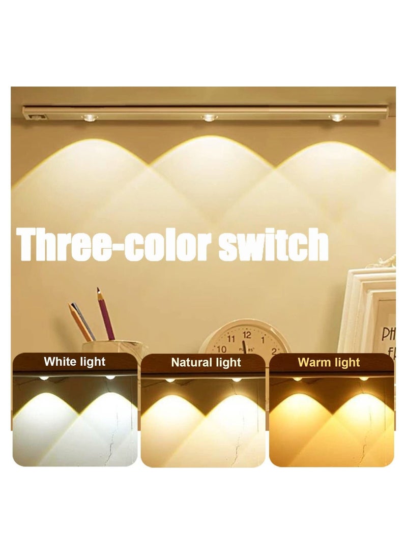 Upgrade 3-Color Dimmable LED Motion Sensor Under Cabinet Light, Rechargeable Magnetic Wireless Under Counter Lighting for Kitchen Bedroom Closet Cupboard Wardrobe Stairs Corridor  - Image 3