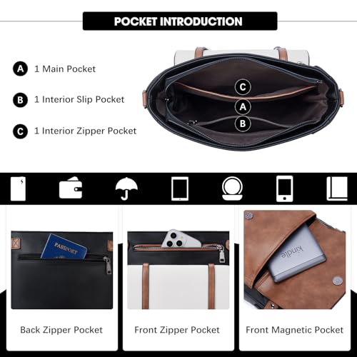 Roulens Crossbody Bags for Women,Multi Pocket Crossbody Purses Vegan Leather Shoulder Handbags Travel Purse Adjustable Strap - Image 3