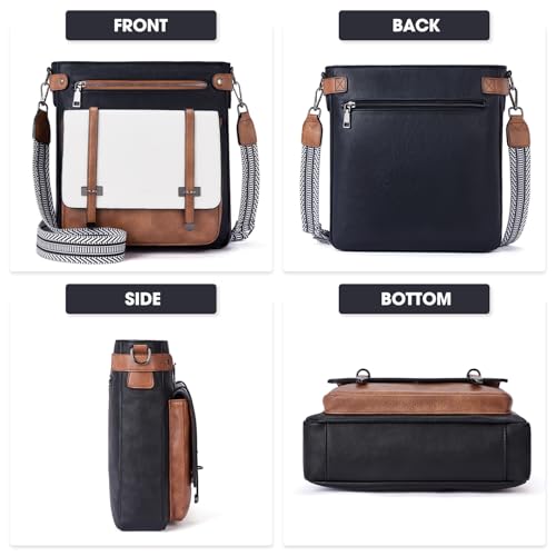 Roulens Crossbody Bags for Women,Multi Pocket Crossbody Purses Vegan Leather Shoulder Handbags Travel Purse Adjustable Strap - Image 4
