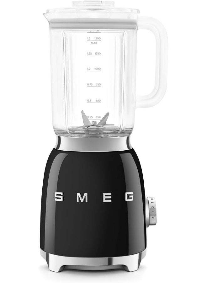 smeg Retro 50's Style Jug Blender with Stainless Steel Blades, 4 Speed Settings and 3 Pre-set Programs, 1 Year Warranty 1.5 L 800 W BLF03BLUK Black - Image 3