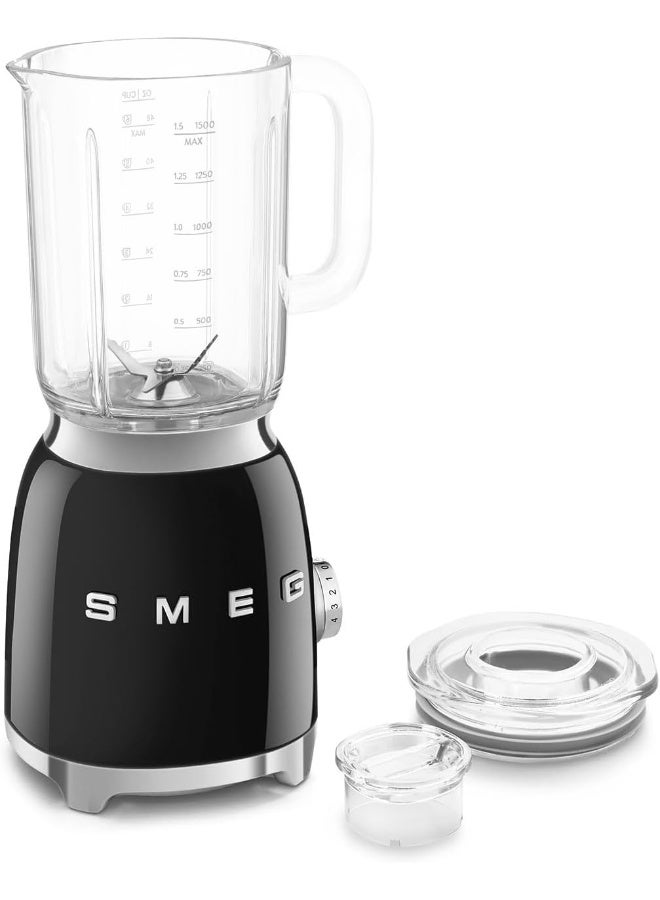 smeg Retro 50's Style Jug Blender with Stainless Steel Blades, 4 Speed Settings and 3 Pre-set Programs, 1 Year Warranty 1.5 L 800 W BLF03BLUK Black - Image 4